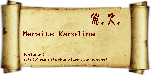 Mersits Karolina névjegykártya